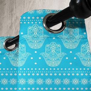 Rideaux à œillets Hamsa - Lot de 2 Polyester - Bleu clair - Hauteur : 260 cm