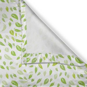 Rideaux à œillets Leaves - Lot de 2 Polyester - Blanc / Vert - Hauteur : 260 cm