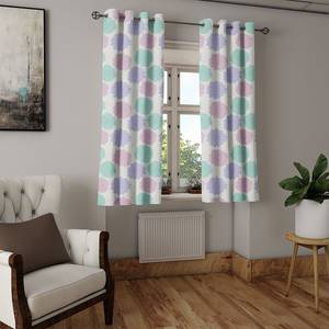 Rideaux Pastellblumen - Lot de 2 Polyester - Lavande / Bleu pastel - Hauteur : 175 cm