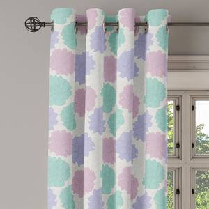 Gordijn met ringen Pastelbloemen 2 stuk polyester - lavendel/pastelblauw - Hoogte: 175 cm