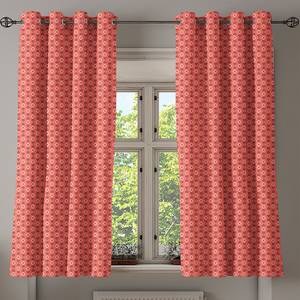 Rideaux à œillets Korallfarbe - Lot de 2 Polyester - Corail - Hauteur : 175 cm