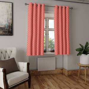 Rideaux à œillets Korallfarbe - Lot de 2 Polyester - Corail - Hauteur : 175 cm