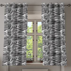 Ösenvorhang Zebra 2er-Set Polyester - Schwarz / Weiß - Höhe: 175 cm