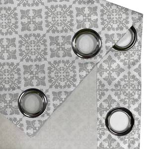 Gordijn met ringen French Lily set van 2 polyester - lichtgrijs - Hoogte: 175 cm