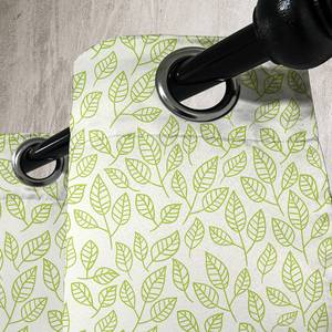 Rideaux à œillets Ormeblätter - Lot de 2 Polyester - Citron vert / Crème - Hauteur : 175 cm