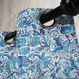 Rideaux à œillets Flower Ten - Lot de 2 Polyester - Bleu clair / Bleu foncé - Hauteur : 175 cm