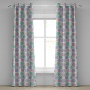 Rideaux Pastellblumen - Lot de 2 Polyester - Lavande / Bleu pastel - Hauteur : 225 cm