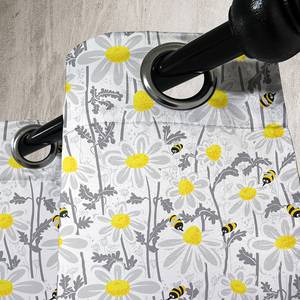 Rideaux Daisy Flowers - Lot de 2 Polyester - Gris / Jaune - Hauteur : 225 cm