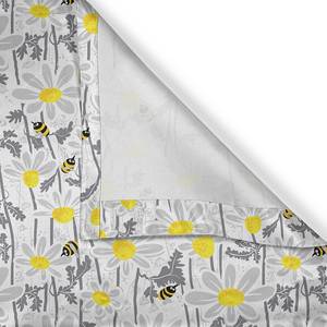 Ösenvorhang Daisy Flowers 2er-Set Polyester - Grau / Gelb - Höhe: 225 cm