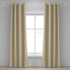 Rideaux à œillets Boho - Lot de 2 Polyester - Crème / Beige - Hauteur : 225 cm