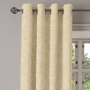 Rideaux à œillets Boho - Lot de 2 Polyester - Crème / Beige - Hauteur : 225 cm