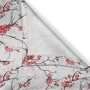 Ösenvorhang Kirschbaumblüten 2er-Set Polyester - Rot / Schwarz - Höhe: 225 cm