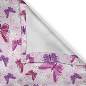 Ösenvorhang Butterfly 2er-Set Polyester - Pink / Beere - Höhe: 225 cm