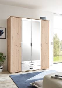 Draaideurkast Klinau Artisan eikenhouten look/wit - Breedte: 159 cm