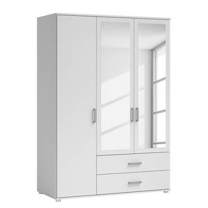 Armoire à portes battantes Insull Blanc - Largeur : 125 cm - 2 miroir