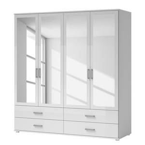 Armoire à portes battantes Insull Blanc - Largeur : 180 cm - 4 miroir