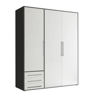 Drehtürenschrank Snokomo Weiß / Graphit - Breite: 155 cm