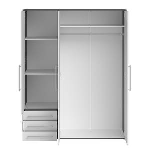 Drehtürenschrank Snokomo Weiß / Graphit - Breite: 155 cm