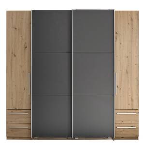 Armoire Legler Imitation chêne artisan / Graphite - Largeur : 215 cm