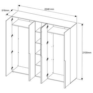 Drehtürenschrank Affton Weiß - Breite: 225 cm