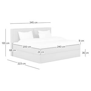 Familiebed boxspring KINX Stof KINX: Grijs - 240 x 200cm - H2 zacht