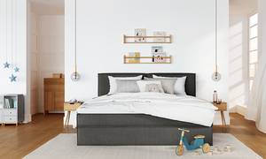 Familienbett Boxspringbett KINX Stoff KINX: Anthrazit - 240 x 200cm - H3