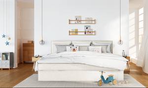 Familiebed boxspring KINX Stof KINX: Wit - 270 x 200cm - H2 zacht