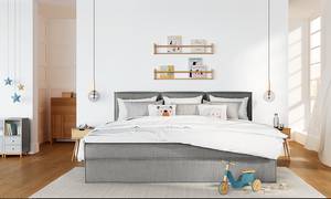 Familienbett Boxspringbett KINX Stoff KINX: Grau - 270 x 200cm - H2