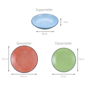 Servizio da tavola Mediterran Grès - Multicolore - Set da 18