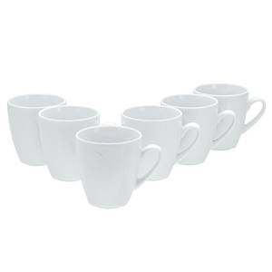 Koffiemok Celebration set van 6 porselein - wit