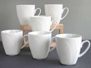 Kaffeebecher Celebration 6er-Set Porzellan - Weiß