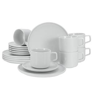 Koffieset Chef Collection porselein - 18-delig - Wit