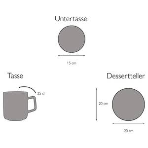 Koffieset Chef Collection porselein - 18-delig - Wit