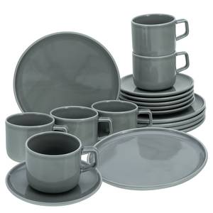 Service à café Chef Collection Porcelaine - 18 éléments - Gris