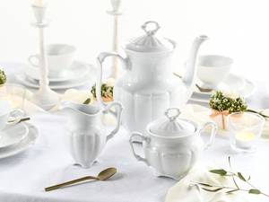 Koffieset Maria Theresia porselein - wit - 3-delig