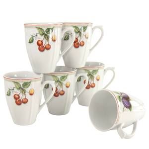 Koffiemok Flora Orchard set van 6 porselein - meerdere kleuren