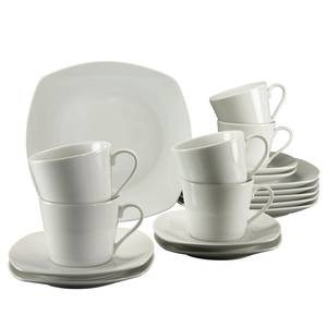 Koffieset Amelie porselein - wit - 18-delig