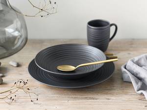 Servizio da tavola Lava Stone Grès - Nero - Set da 16 pezzi