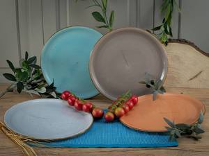 Set di 4 piatti da pizza Vintage Nature Porcellana - Multicolore