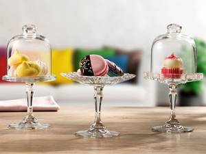 Taartplateau Mini Patisserie transparant glas - transparant - 4-delig