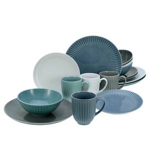 Serviesset Allegra Colours porselein - blauw - 16-delig