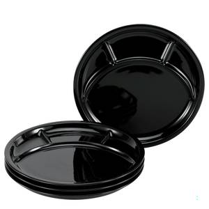 Assiettes à fondue Universal - Lot de 4 Porcelaine - Noir