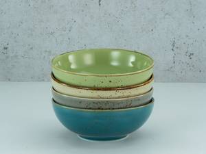 Kom Nature Collection set van 4 aardewerk - Groen/blauw - Diameter: 165 cm