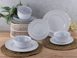 Assiettes Antique Grès - Blanc - 12 éléments