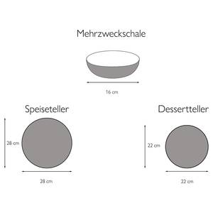 Bordenset Antique aardewerk - wit - 12-delig