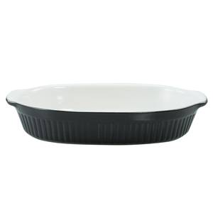 Ovenschaal Classic Oval aardewerk - zwart/wit