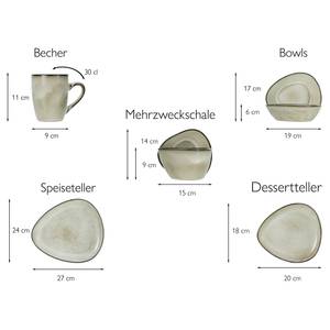 Kombiservice Cloudy Steinzeug - 10-teilig - Sand