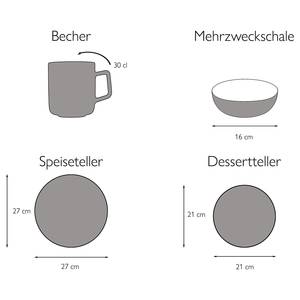 Kombiservice Reactive Steinzeug - 16-teilig - Blaugrau