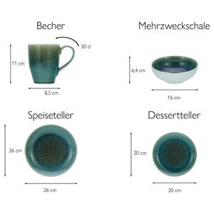 Serviesset Caldera aardewerk - Groen - 8-delige set