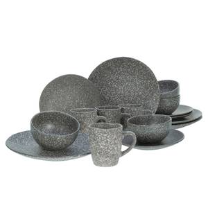 Servizio da tavola Granit Grès - Grigio scuro - Set da 16